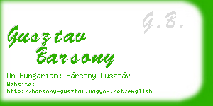 gusztav barsony business card